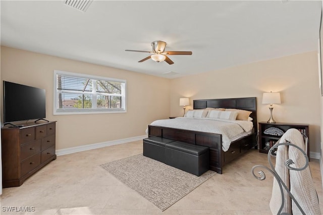 bedroom with ceiling fan