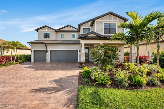 view of front of house with a garage