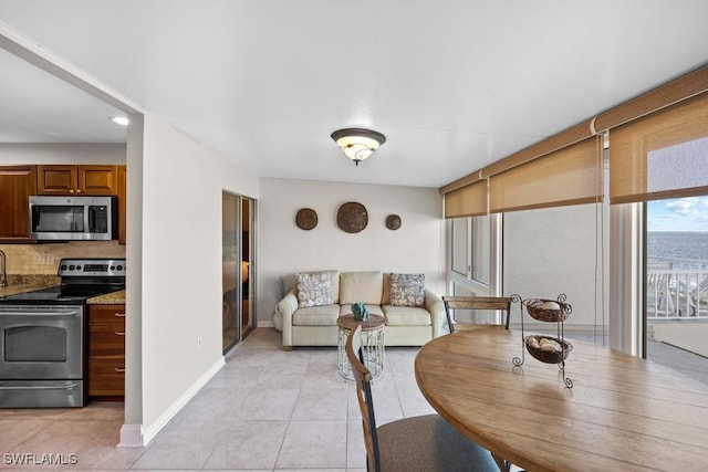 view of tiled dining area