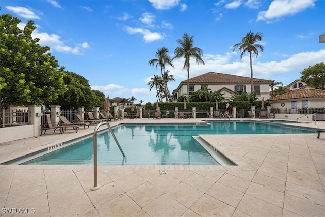 view of pool featuring a patio area