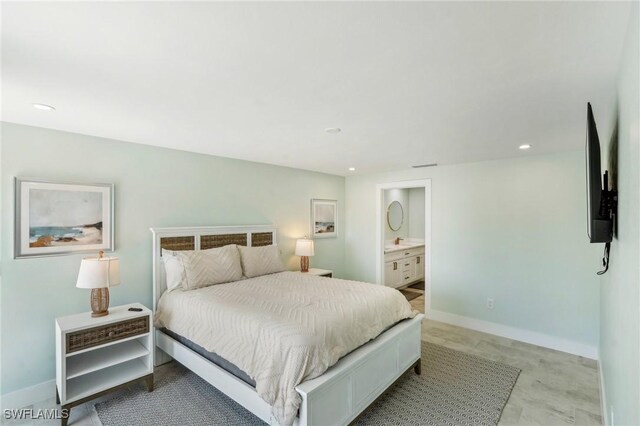 1298 Par View Dr, Sanibel, FL 33957 - bedroom with baseboards, recessed lighting, and connected bathroom