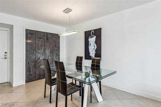 view of tiled dining room