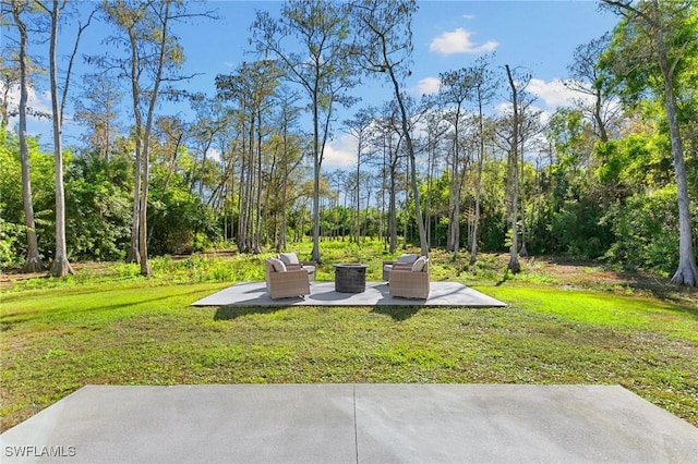 view of yard with a patio area