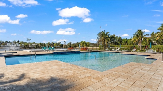 view of pool with a patio area