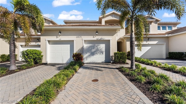 view of front of home with a garage