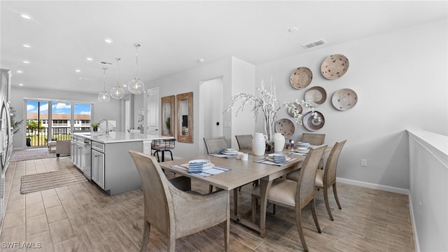 dining room with sink