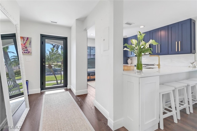 interior space featuring dark hardwood / wood-style flooring