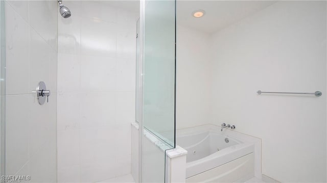 bathroom with independent shower and bath