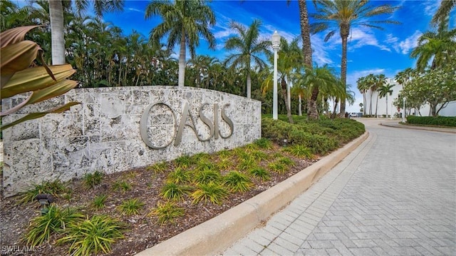 view of community sign