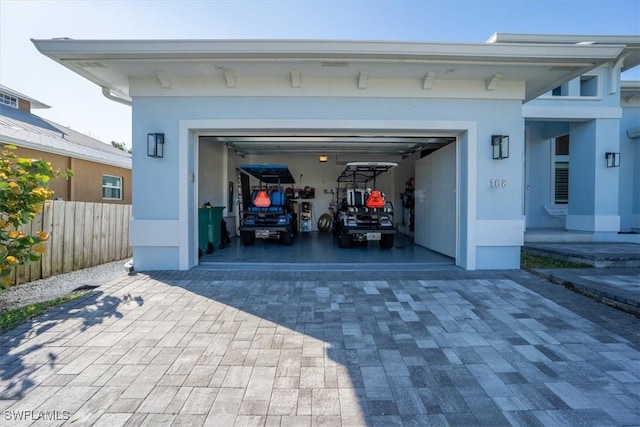 view of garage