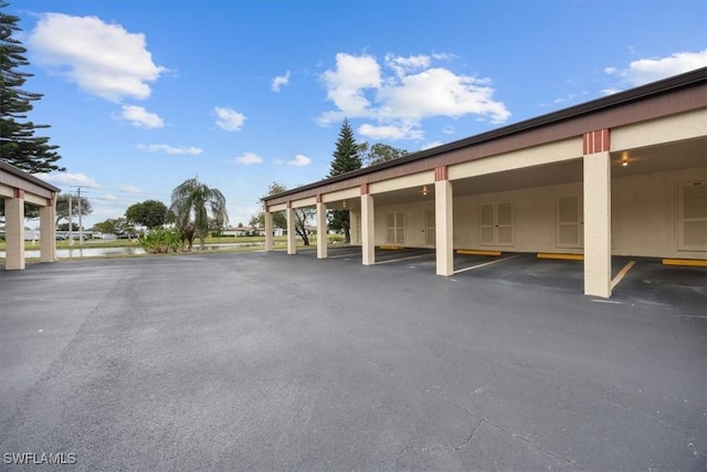 view of covered parking lot