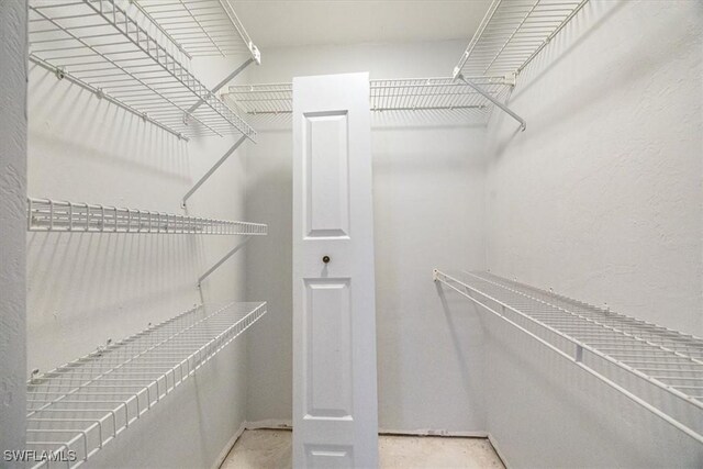 view of walk in closet