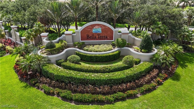 13538 Troia Dr, Estero, FL 33928 - community / neighborhood sign featuring a lawn