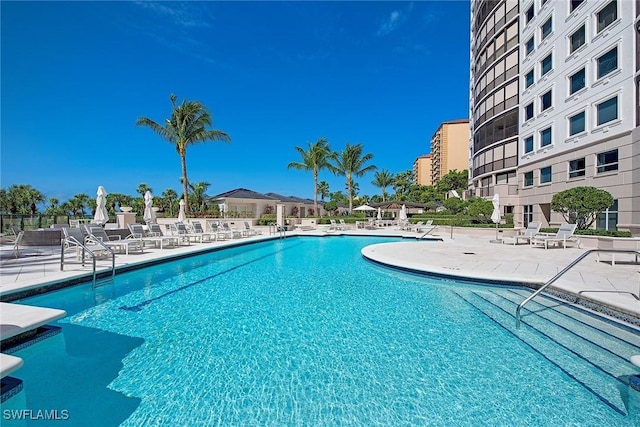 view of pool with a patio