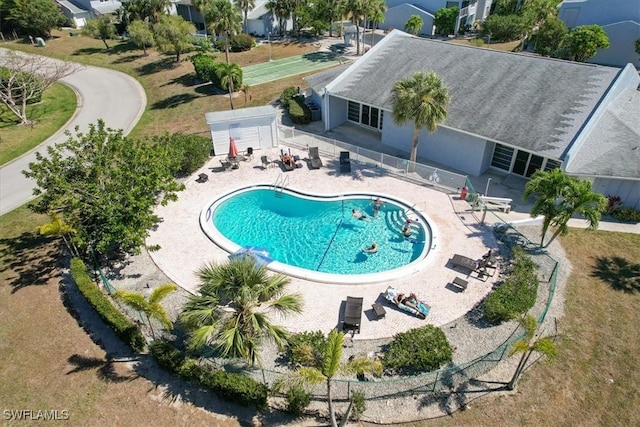 view of pool featuring a patio