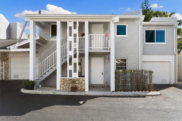 view of property featuring a garage