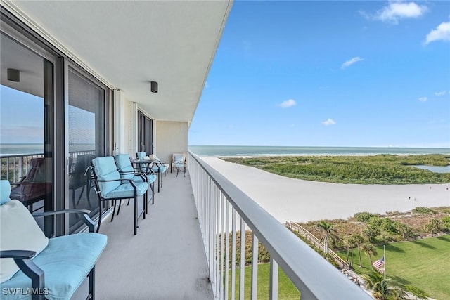 balcony with a water view