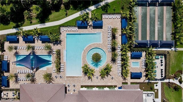12418 Dahlia Ct, Naples, FL 34120 - bird's eye view of a pool area