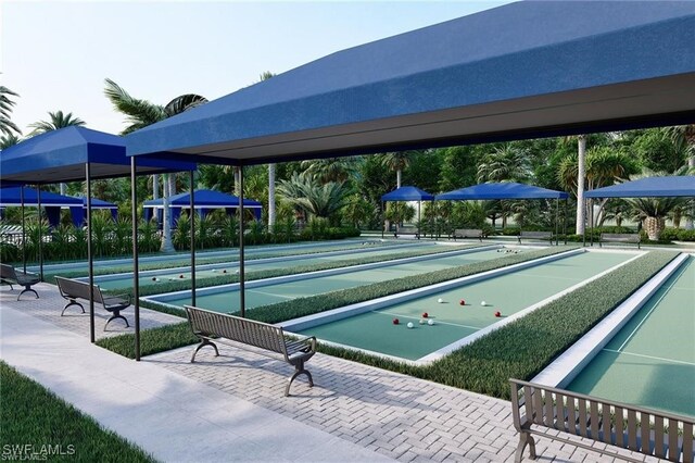 12418 Dahlia Ct, Naples, FL 34120 - surrounding community with a bocce ball area