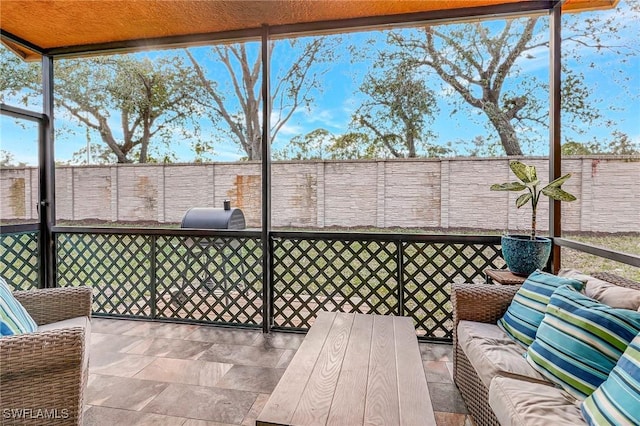 view of unfurnished sunroom