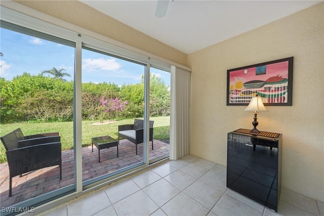 entryway featuring light tile patterned floors