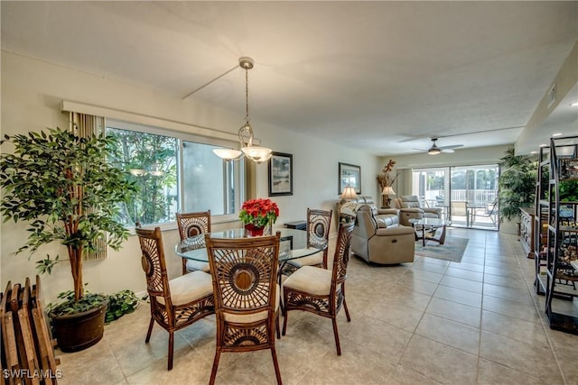 view of tiled dining room