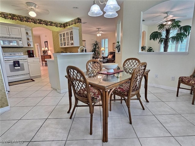 view of tiled dining room