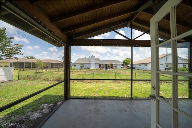 6080 Park Rd, Fort Myers, FL 33908 - unfurnished sunroom featuring a residential view