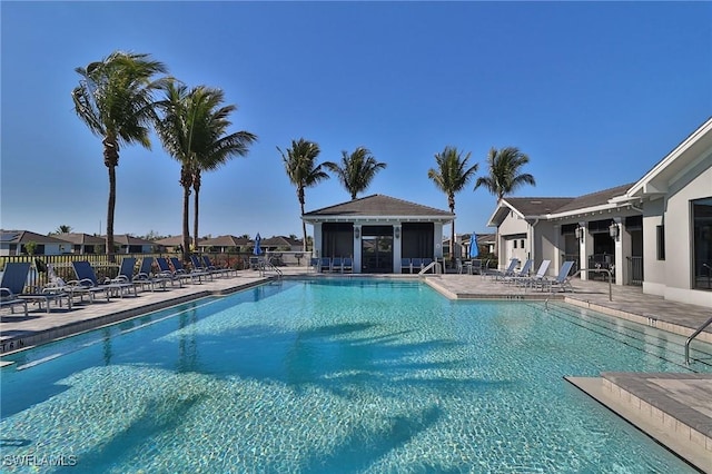 view of pool with a patio