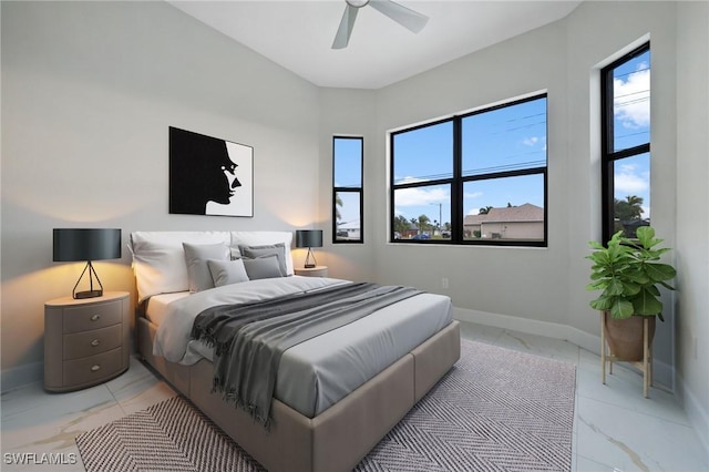 bedroom with ceiling fan