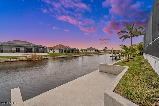 property view of water featuring a dock