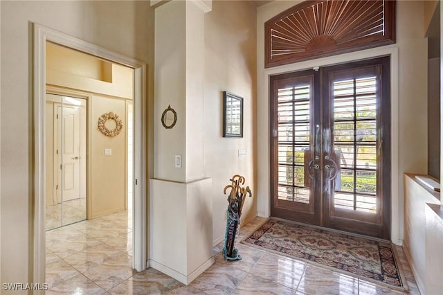 entryway with french doors