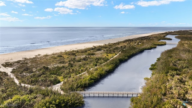 water view featuring a beach view