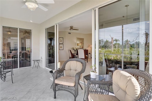 view of patio / terrace with ceiling fan