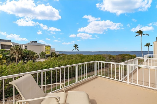 balcony with a water view