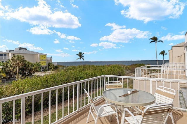 balcony with a water view