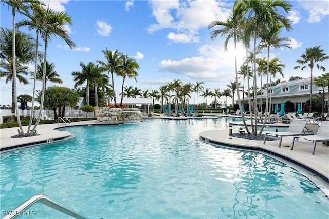 view of pool with a patio