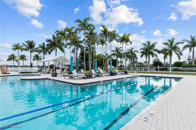 view of pool with a patio