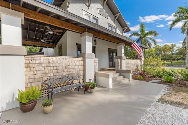 view of patio / terrace with ceiling fan