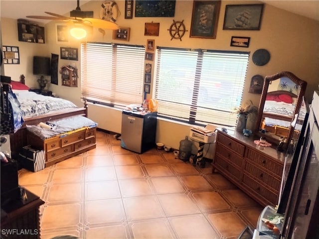 bedroom featuring ceiling fan