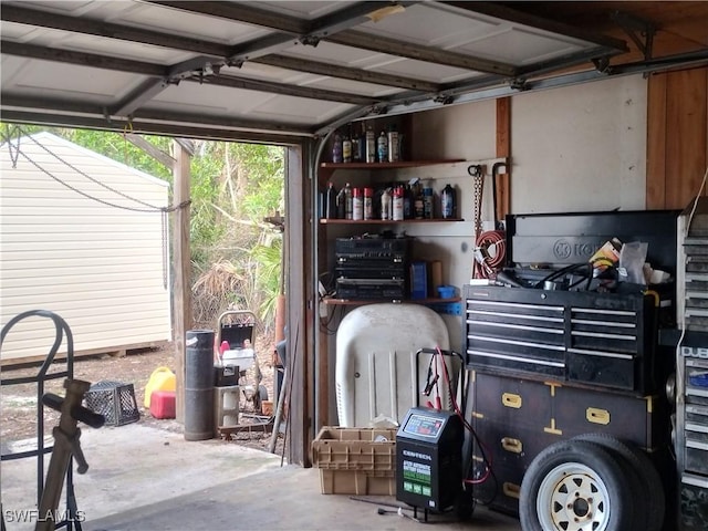 view of garage