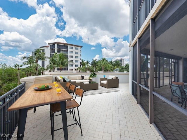 view of patio featuring an outdoor living space