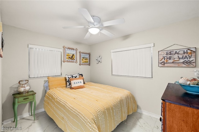 bedroom with ceiling fan