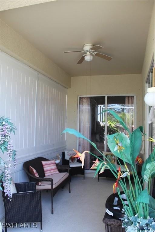 view of patio / terrace with ceiling fan