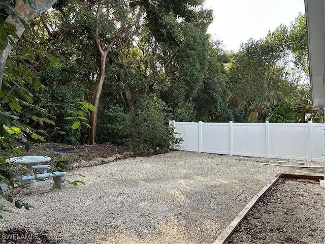 view of yard with fence