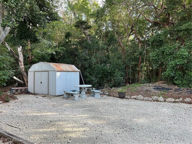 view of shed