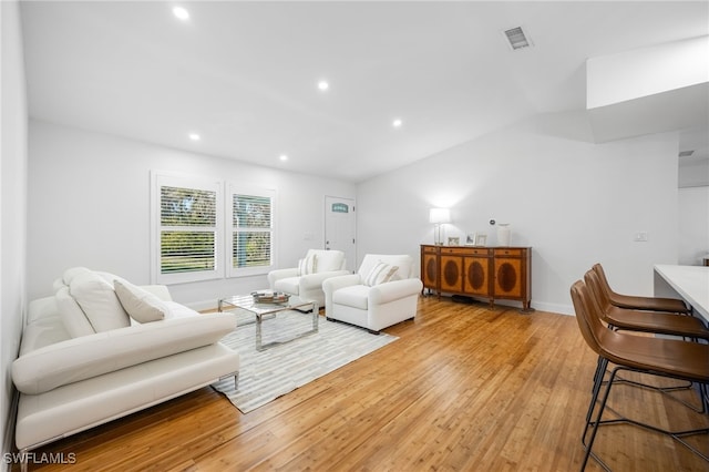 living room featuring light hardwood / wood-style floors