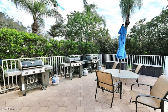 view of patio featuring grilling area