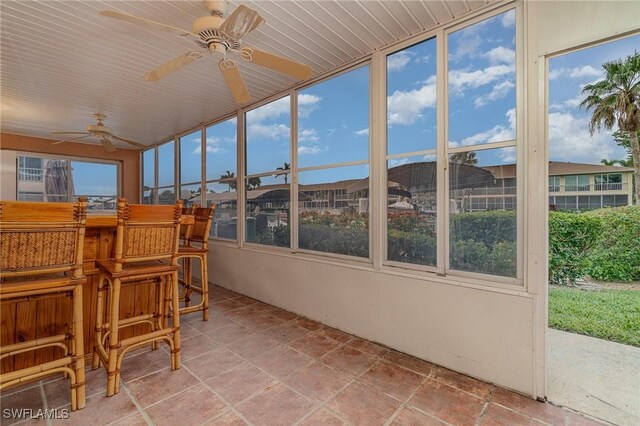 806 SE 46th St Unit 1E, Cape Coral, FL 33904 - sunroom / solarium featuring ceiling fan