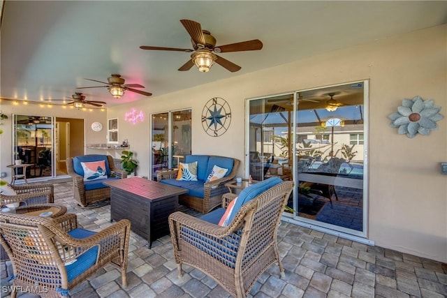 view of patio with outdoor lounge area